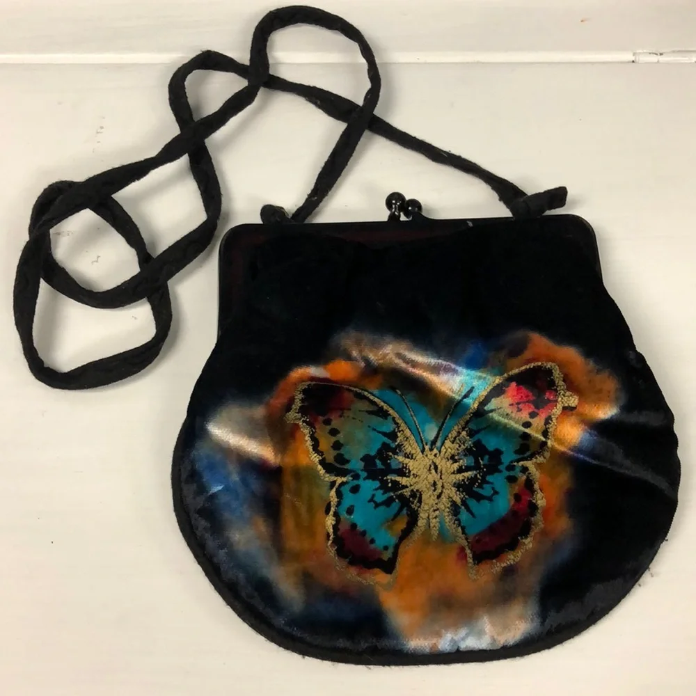 Rare Vtg hand painted by‎ Anna Steiner made in England 8” coin style purse